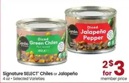 Albertsons Signature Select Chiles or Jalapeño offer