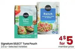 Albertsons Signature Select Tuna Pouch offer