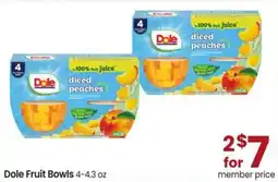 Albertsons Dole Fruit Bowls offer