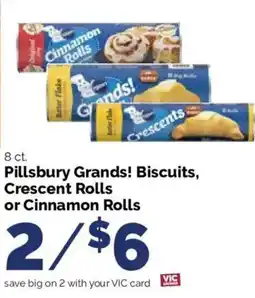 Harris Teeter Pillsbury Grands! Biscuits, Crescent Rolls or Cinnamon Rolls offer