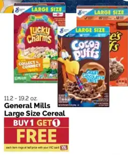 Harris Teeter General Mills Large Size Cereal offer