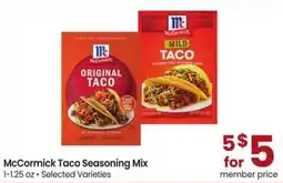 Albertsons McCormick Taco Seasoning Mix offer