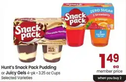 Albertsons Hunt's Snack Pack Pudding offer