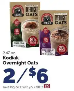 Harris Teeter Kodiak Overnight Oats offer
