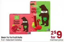 Albertsons Bear Yo Yo Fruit Rolls offer