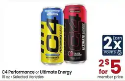 Albertsons C4 Performance or Ultimate Energy offer