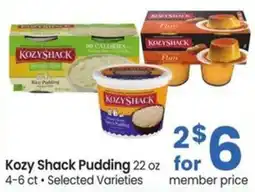 Albertsons Kozy Shack Pudding offer