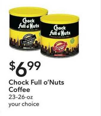 Publix Chock Full O'nuts Coffee offer