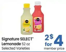 Albertsons Signature Select Lemonade offer
