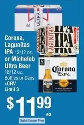Smart & Final Corona, Lagunitas IPA or Michelob Ultra Beer offer