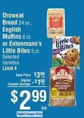 Smart & Final Oroweat bread or Entenmann's little bites offer