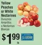 Smart & Final Yellow Peaches or White Nectarines offer