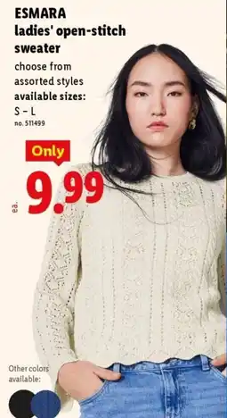 Lidl Esmara ladies' open-stitch sweater offer