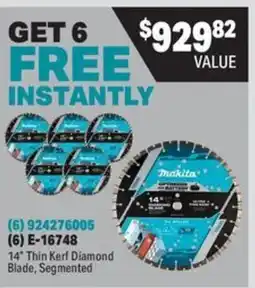 Fastenal Makita 14" Thin Kerf Diamond Blade, Segmented offer