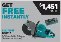 Fastenal Makita 14" Power Cutter & Charger offer