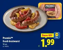 Lidl Premio fresh bratwurst offer