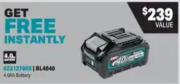 Fastenal Makita 4.0Ah Battery offer