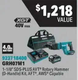 Fastenal Xgt 1-1/8" Sds-Plus Avt Rotary Hammer (d-handle) Kit offer