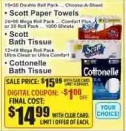 Key Food Scott bath tissue offer
