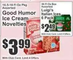 Key Food Good Humor Ice Cream Novelties offer