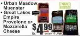 Key Food Urban Meadow Muenster, Great Lakes Empire Provolone or Mozzarella Cheese offer