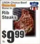 Key Food Usda Choice Beef Bone In Rib Steaks offer