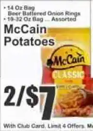 Key Food McCain Potatoes offer