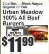 Key Food Urban Meadow 100% All Beef Burgers offer