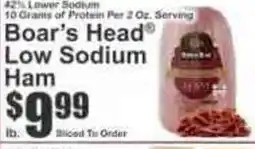 Key Food Boar's Head Low Sodium Ham offer