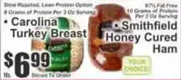 Key Food Carolina turkey Breast Smithfield honey cured ham offer