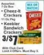Key Food Cheez-it Crackers, Keebler Sandwich Crackers offer