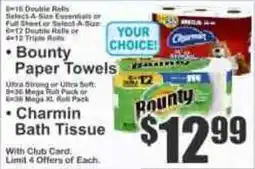 Key Food Bounty Paper Towels Charmin Bath Tissue offer