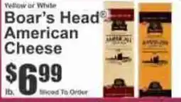 Key Food Boar's Head American Cheese offer