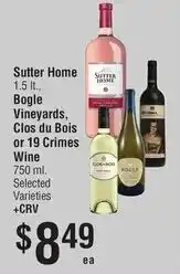 Smart & Final Sutter Home wine offer