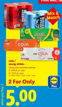 Lidl Lidl Plus soda / energy drinks offer