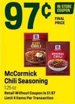 Super 1 Foods McCormick Chili Seasoning offer