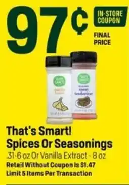 Super 1 Foods That's Smart! Spices Or Seasonings offer