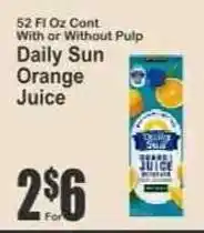 Key Food Daily Sun orange juice offer