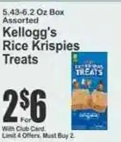 Key Food Kellogg's Rice Krispies Treats offer