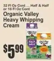 Key Food Organic Valley Heavy Whipping Cream offer