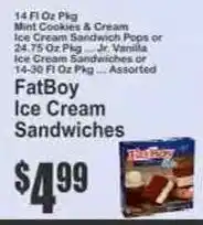 Key Food FatBoy Ice Cream Sandwiches offer