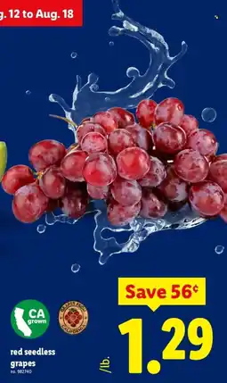 Lidl red seedless grapes offer