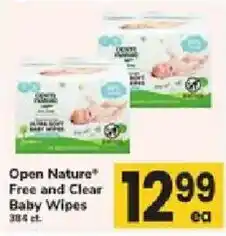 ACME Open Nature Free and Clear Baby Wipes offer