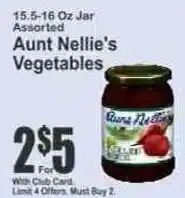 Key Food Aunt Nellie's Vegetables offer