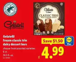 Lidl Gelatelli frozen classic trio dairy dessert bars offer