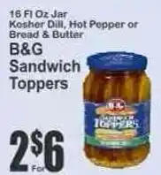 Key Food B&G Sandwich Toppers offer