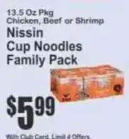 Key Food Nissin cup noodles family pack offer