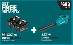 Fastenal Makita 18V Battery and 36V Blower offer