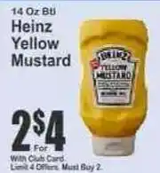 Key Food Heinz Yellow Mustard offer