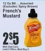 Key Food French's Mustard offer